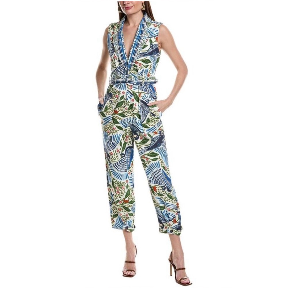 Farm Rio Macaw Flight Canvas Jumpsuit- NWOT